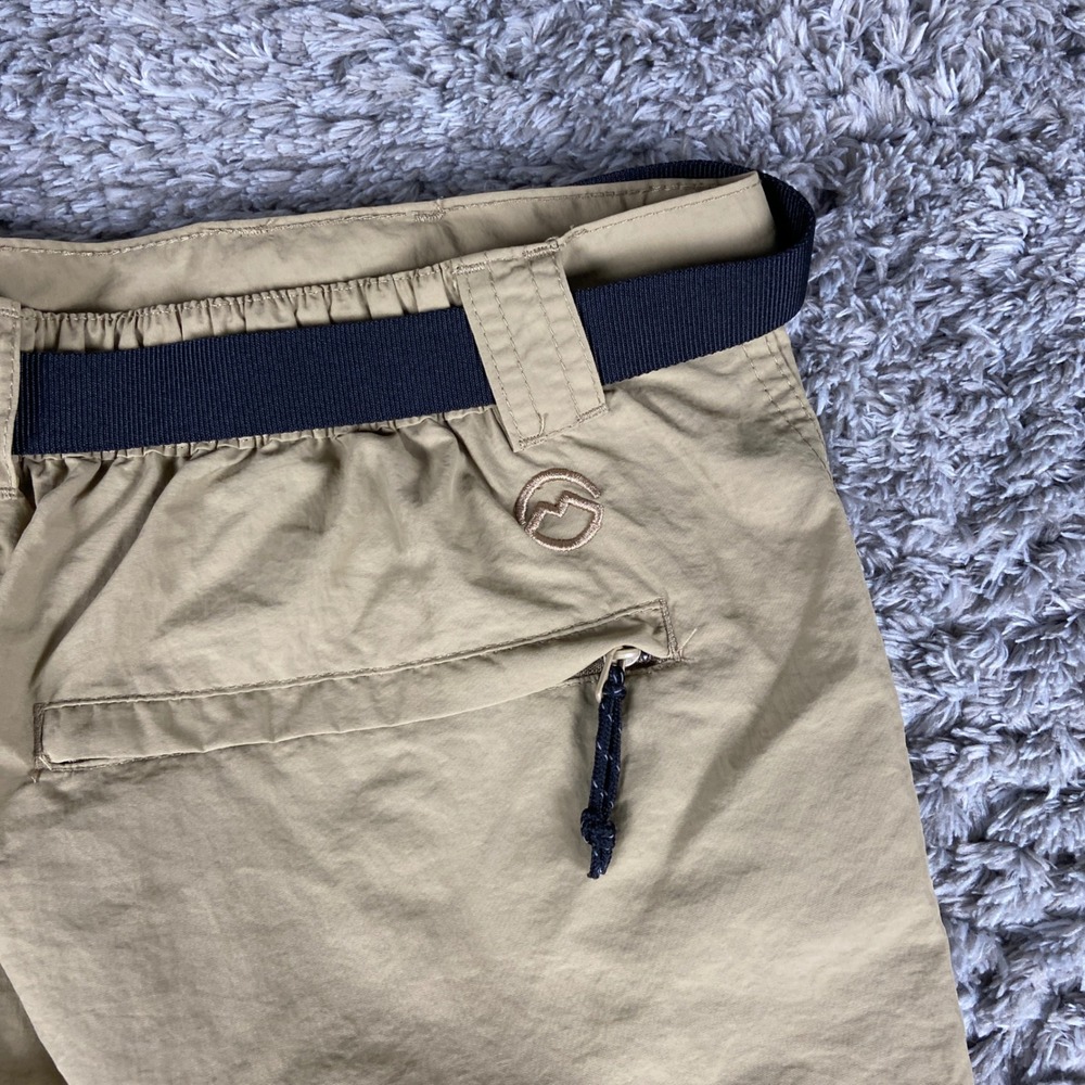 Magellan Outdoors Convertible Cargo Pants Mens M Tan Khaki Fish Gear Hiking Belt